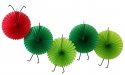 5-Fan Set of Caterpillar Themed 13 Inch Party Fans - 12 KITS