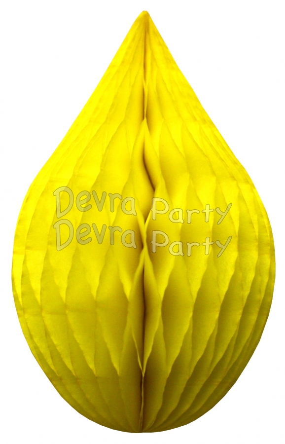 5 Inch Yellow Rain Drop Ornament Decoration (12 pcs) - Click Image to Close