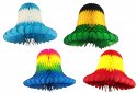 24 Inch Honeycomb Tissue Paper Bell Multi Colors (12 pcs)