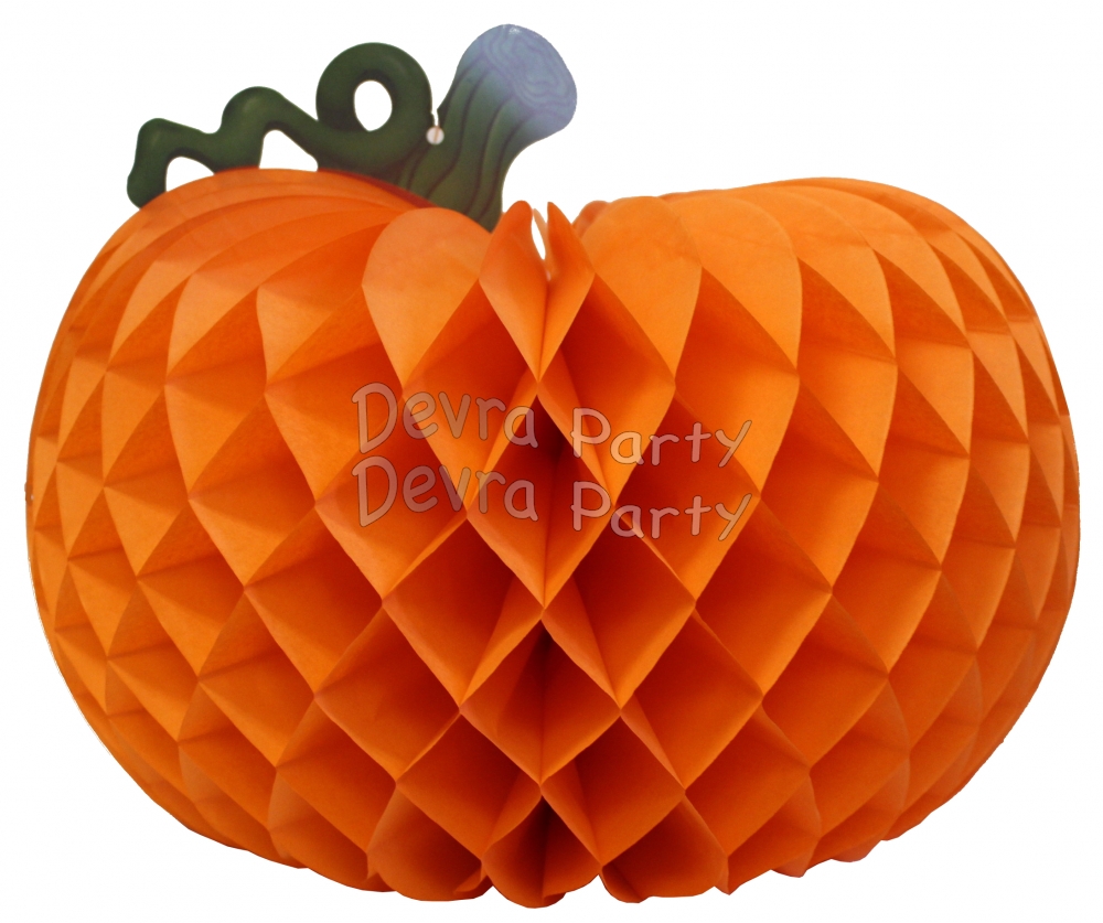 Tissue Paper Pumpkin Decoration 18 Inch (6 pcs) - Click Image to Close