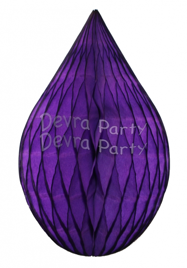 5 Inch Purple Rain Drop Ornament Decoration (12 pcs) - Click Image to Close