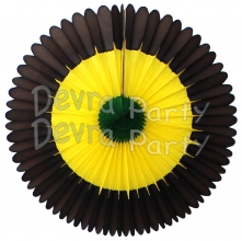 13 Inch Jamaican Black/Yellow/Green Fan Decorations (12 PCS)