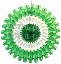 Green White Green 18 Inch Fan Decoration (12 pcs)