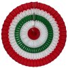 16 Inch Tissue Paper Striped Fan Red, White, Green (12 pcs)