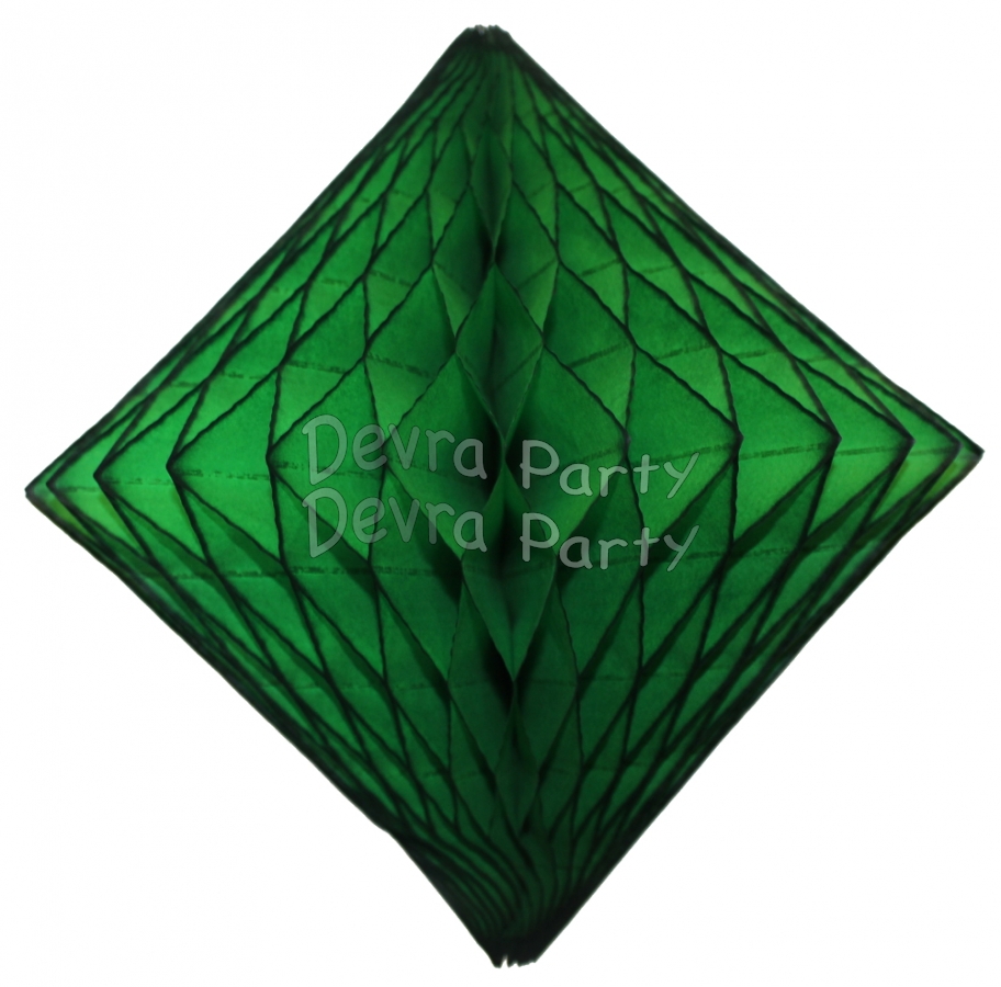 Dark Green Hanging Diamond Decoration (12 pcs) - Click Image to Close