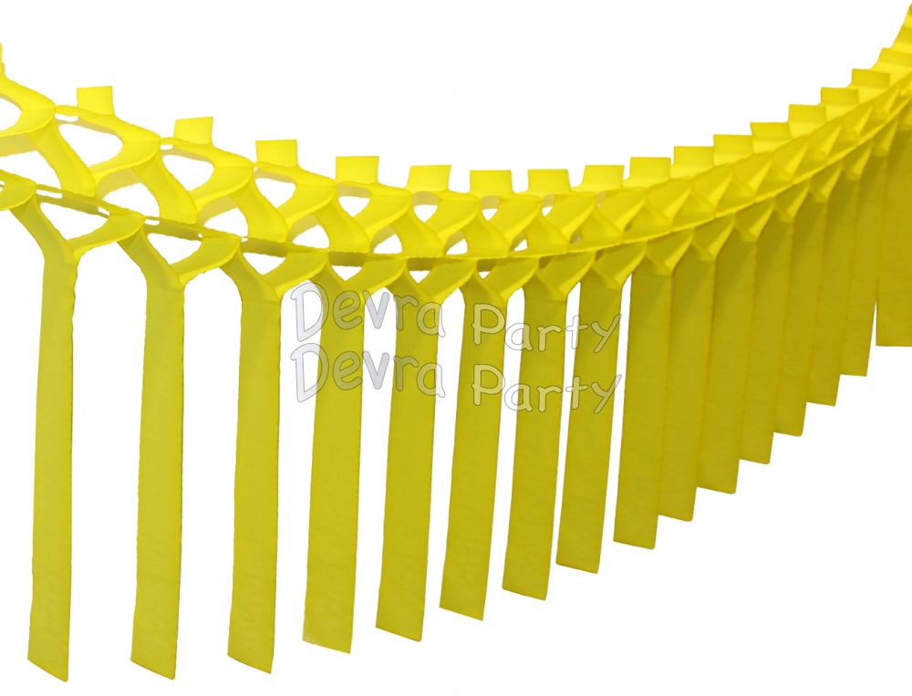 Yellow Streamer Garland Decoration (12 pcs) - Click Image to Close