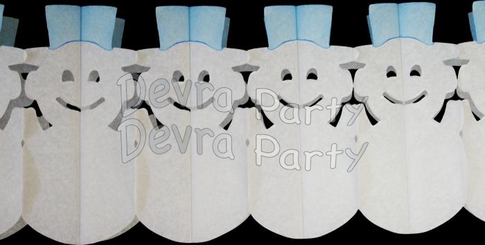 12 Foot Tissue Paper Snowman Garland (6 pcs) - Click Image to Close