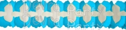 12 Foot Cross Garland Decoration Turquoise & White (12 pcs)