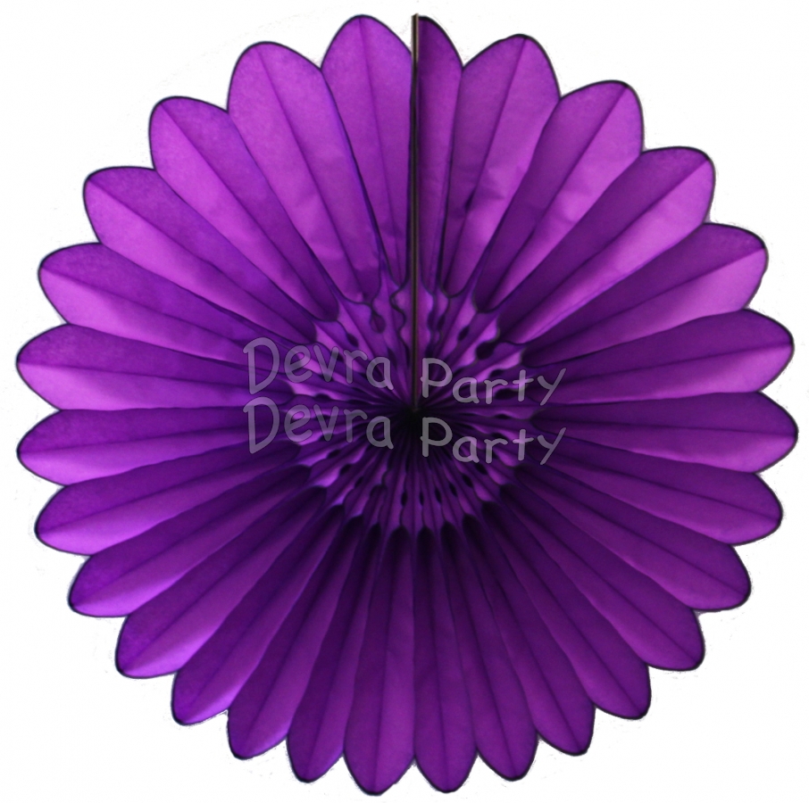 Purple Tissue Paper Fanburst Decoration (12 pcs) - Click Image to Close