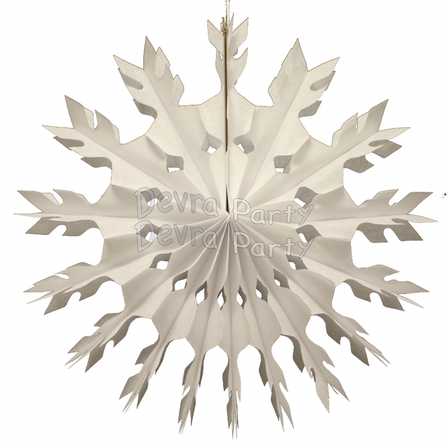 15 Inch White Tissue Paper Snowflake Decoration (12 pcs) - Click Image to Close