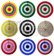 16 Inch Striped Tissue Fans - ALL COLORS (12 pcs)
