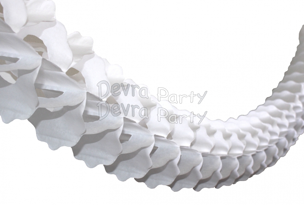 12 Foot White Oval Garland (12 pcs) - Click Image to Close