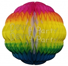 8 Inch Rainbow Puff Ball Decoration (12 pcs)
