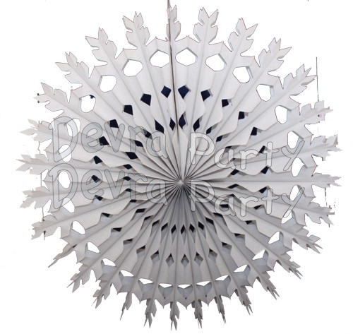 28 Inch Tissue Paper Snowflake Decoration Gray (12 pcs) - Click Image to Close