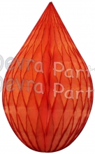 5 Inch Orange Rain Drop Ornament Decoration (12 pcs)