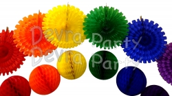 Rainbow Honeycomb Decoration Kit (6 balls and 6 fans)