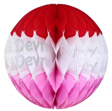Valentine Red White Pink Honeycomb Ball Decoration (12 pcs)