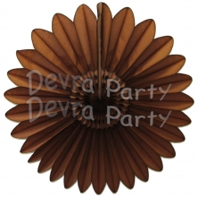 Tissue Fanburst Decoration Brown (12 pcs)
