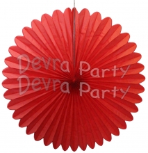 27 Inch Red Tissue Paper Deluxe Fan (12 pcs)