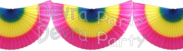 Multi Colored 10 Foot Bunting Fan Garland (12 pcs) - Click Image to Close
