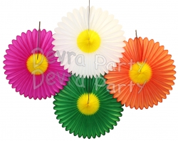 20 Inch Honeycomb Decoration Daisy Fan (12 pcs)