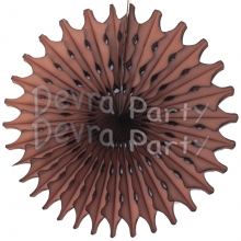 Brown 18 Inch Tissue Paper Fan (12 Pieces)