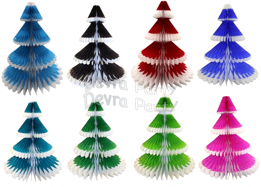 12 Inch Honeycomb Tissue Paper Frosted Tree (12 pcs) -ALL COLORS - Click Image to Close