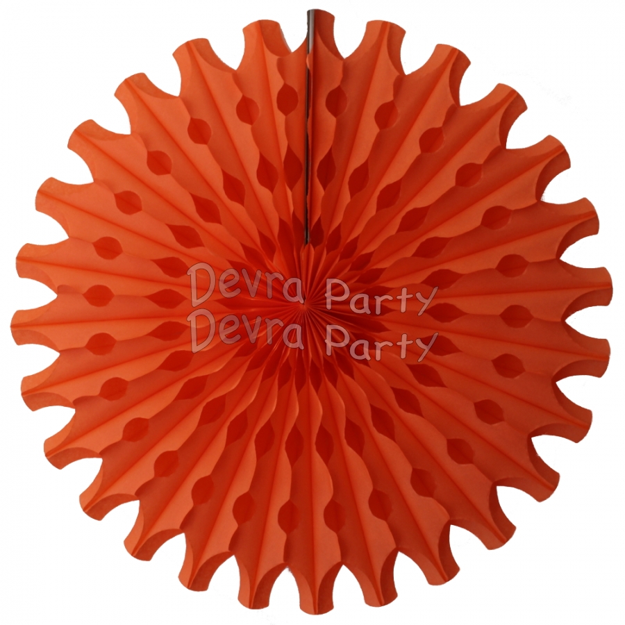 Orange 18 Inch Fan Decoration (12 pcs) - Click Image to Close