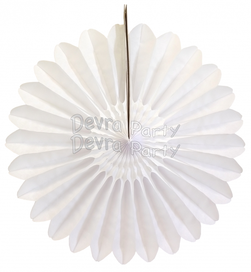 White Tissue Fanburst Decoration (12 pcs) - Click Image to Close