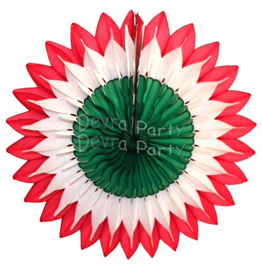20 Inch Christmas Flower Fan Decoration (12 pcs) - Click Image to Close