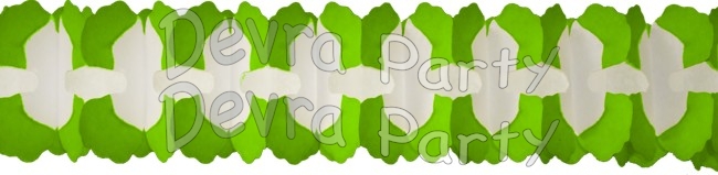 12 Foot Cross Garland Decoration Lime Green & White (12 pcs) - Click Image to Close
