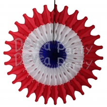 Red White and Blue 18 Inch Fan Decoration (12 pcs)