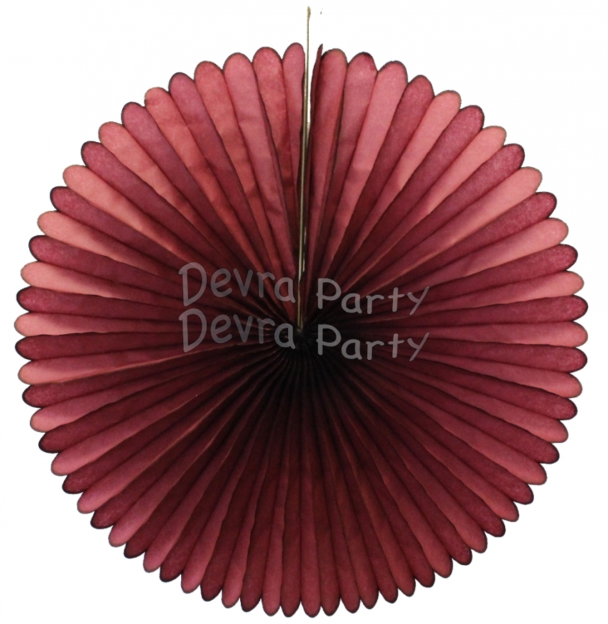 13 Inch Fan Decorations Maroon (12 PCS) - Click Image to Close