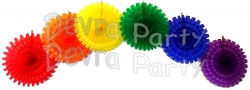 18 Inch Rainbow Party Decorations (6 fans)