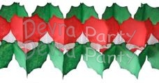 Holly Leaf Christmas Tissue Paper Garland (12 pcs)