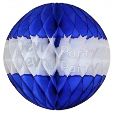 Dark Blue and White Honeycomb Tissue Paper Balls (12 pcs)