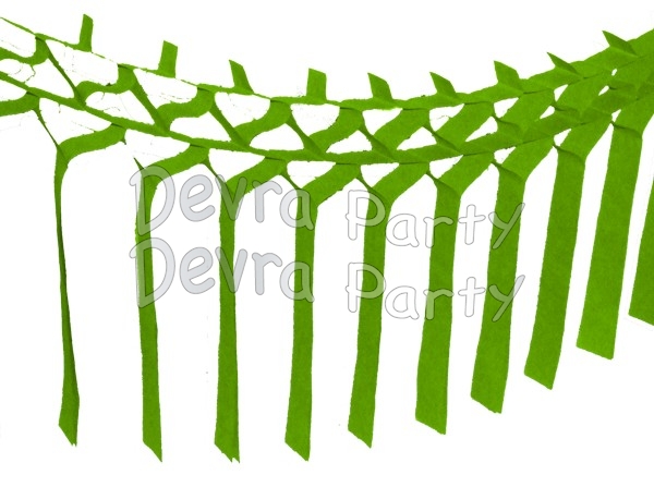 Lime Green Streamer Garland Decoration (12 pcs) - Click Image to Close