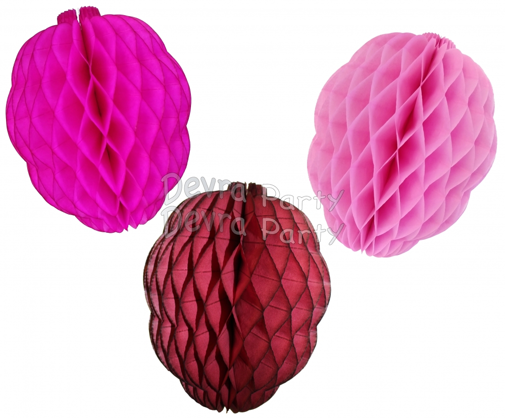Honeycomb Raspberry Decoration, 13.5 Inches (12 pcs) - Click Image to Close