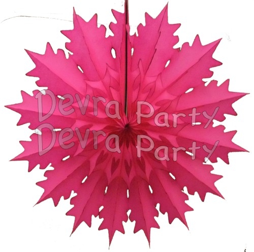 19 Inch Tissue Paper Snowflake Cerise (12 Pieces) - Click Image to Close